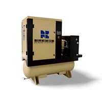 Kompresor udara sekrup stasioner berputar, 7.5kw 10Bar 380V 50HZ sekrup Motor pcp kompresor udara dengan pengering dan tangki penyimpanan gas