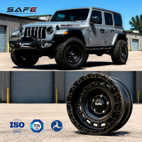 Jantes tout-terrain forgées SAFE Matte Black Simulated Beadlock 17x9 18x9 pouces 5x127 en alliage pour Jeep Wrangler Rubicon 4x4 SUV