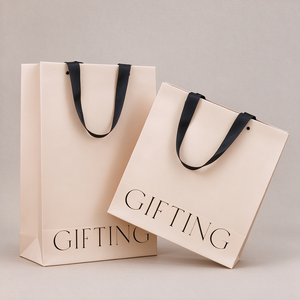 Luxury Custom Logo Cosmetic <b>Gift</b> Bag - Eco-Friendly Textured Specialty Paper Tote Packaging for Beauty Retail OEM Wholesale - Product Image 1