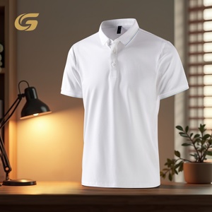 Camisas Polo de Golf Lisas de Poliéster Elástico en 4 Direcciones con Logotipo Personalizado Bordado al por Mayor, Diseño de Solapa Sólida, Uniformes en Blanco <span class=keywords><strong>para</strong></span> Hombre - Product Image 4
