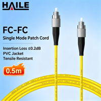 Cordon de raccordement en fibre optique monomode OS2 de qualité télécom 0,5 m FC-FC 9/125 à cœur unique