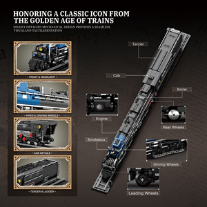 Reobrix 66805, Set <span class=keywords><strong>de</strong></span> Bloques <span class=keywords><strong>de</strong></span> Construcción <span class=keywords><strong>de</strong></span> <span class=keywords><strong>Tren</strong></span> <span class=keywords><strong>de</strong></span> <span class=keywords><strong>Vapor</strong></span> Big Boy, 2947 Piezas, Modelo <span class=keywords><strong>de</strong></span> Ladrillos, Juguete Educativo Técnico <span class=keywords><strong>de</strong></span> Plástico, Regalo Moderno para Festividades - Product Image 3