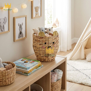 Cute Animal-Shaped <b>Storage</b> <b>Basket</b> Hand-Woven Water Hyacinth <b>Toy</b> <b>Basket</b>, Children's Room Decoration from Vietnam - Product Image 3