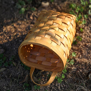 <span class=keywords><strong>Cesta</strong></span> de Almacenamiento de Escritorio de Estilo Vintage Ecológica de Madera Tejida a Mano Kingwillow con Diseño de Flores Pequeñas para <span class=keywords><strong>Navidad</strong></span> y Halloween - Product Image 3