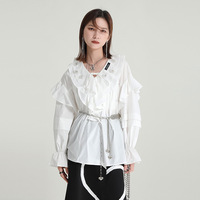 Hauts à la mode pour femmes, chemise ample Design pour femmes, Niche grande feuille de Lotus, chemise à paillettes en trois dimensions