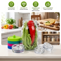 Kit de bocaux de fermentation en verre à large ouverture Yongli avec couvercles de fermentation en plastique et poignée pour choucroute, kimchi, cornichons
