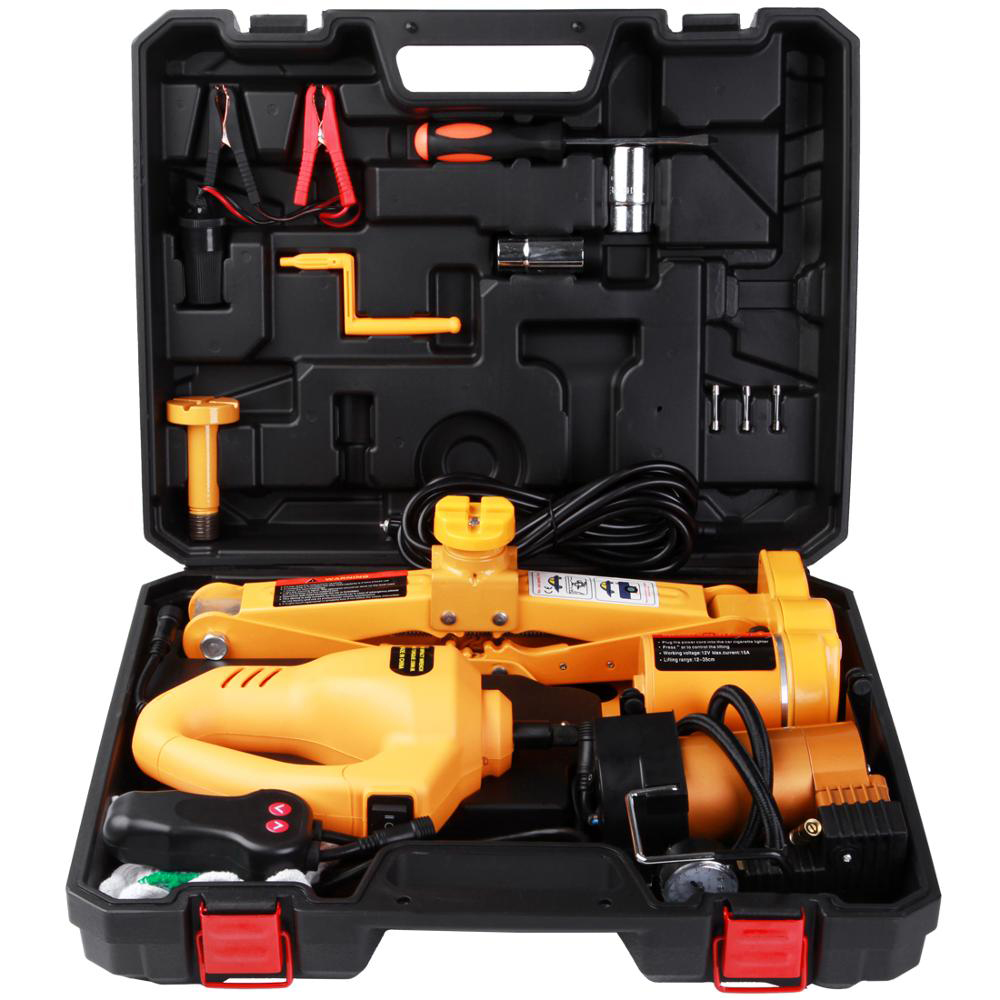 Горячая Распродажа, 12 В, автоматический Электрический домкрат 3T для автомобиля, набор с высотой подъема 3 в 1, набор для ремонта автомобиля, автомобильный домкрат