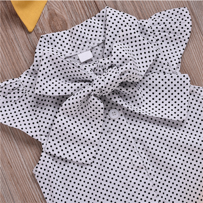 Children Clothes Girl Summer Polka Dot Short Sleeve Dresses For Kids Baby
