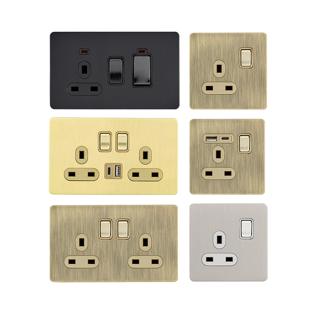 Factory Wholesale Stainless Steel Electrical Wall Socket and Light Switches for Hotel