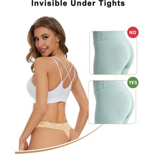 Lot de 5 tangas sans couture pour femmes, sous-vêtements en dentelle taille basse, culottes respirantes en mélange de coton, style sexy - Product Image 6