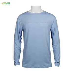 Wholesale Unisex Cotton Feel 190Gram Polyester Long Sleeve Tee Shirts Sublimation Blank Long Sleeve T Shirt For Custom Printing