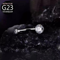 Anneau de nombril circulaire en tungstène F136 avec zircon, bijou unisexe pour le nombril, vente en gros transfrontalière
