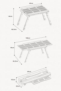 Mesa de Camping con Parrilla para Barbacoa, Plegable para Jardín, Parrilla de Carbón Plegable para Exteriores - Product Image 2