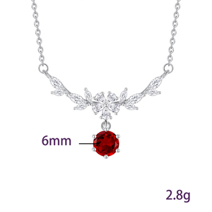 Collier de fleurs de glycine en pierre naturelle, coupe ronde de 6mm, en argent Sterling 925, bijoux en cristal coloré, pour cadeau d'anniversaire, 9 pièces - Product Image 6