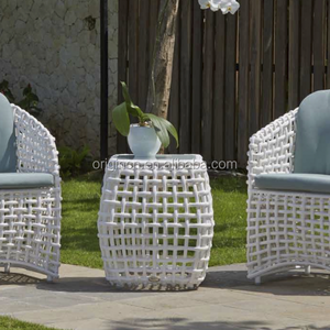 Modern Swimming Poolside Used <b>Outdoor</b> Furniture White Rattan <b>Recliner</b> <b>Chair</b> Sofa Set - Product Image 2