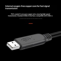 Câble adaptateur USB vers PS/2 2 en 1 pour souris et clavier avec connecteurs en cuivre
