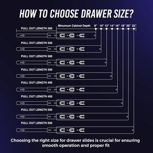 รางเลื่อนลิ้นชักแบบยึดรางเลื่อนแบบเต็มขนาด8นิ้วรางเลื่อนลิ้นชักสีเงิน - Product Image 6