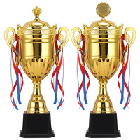 Trophée de la Coupe du Monde des Sports en Résine Métal Or Taille Réelle Personnalisé de Luxe pour Compétition de Gymnase Trophées et Médailles