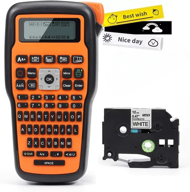 E1000 Pro Label Maker Machine QWERTY Keyboard Label Printer Handheld Printer for Industrial/Cable/Marking/Business