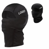 Cagoule de ski personnalisée noire en polyester imperméable avec motif, masque facial respirant pour le cyclisme, la moto et le ski, chapeaux coupe-vent