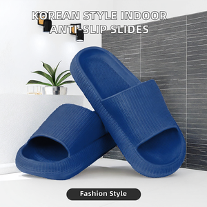 Nuevas Pantuflas de Ducha Unisex para Parejas, Estilo Coreano, Punta Abierta, Acolchadas, Antideslizantes, Suela Gruesa de EVA, para Interiores - Product Image 2