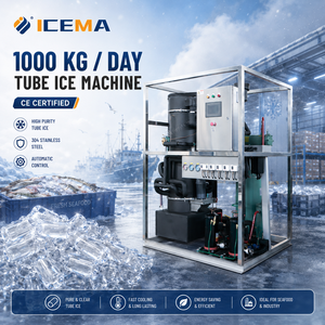 Máquina <span class=keywords><strong>de</strong></span> <span class=keywords><strong>Hielo</strong></span> Industrial <span class=keywords><strong>de</strong></span> 1 Tonelada (1000 kg/día), Máquina <span class=keywords><strong>de</strong></span> <span class=keywords><strong>Hielo</strong></span> Comercial para Consumo Humano, 220V/380V, Refrigerada por Aire o Agua - Product Image 1