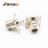 Konektor Solder Flens 4 Lubang Lurus Tipe N Betina