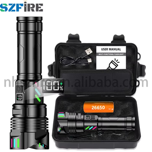 Siêu sáng chùm rộng dẫn ngọn đuốc ánh sáng đèn flash ánh sáng tầm xa không thấm nước Loại-C có thể sạc lại hợp kim nhôm đèn pin - Product Image 1