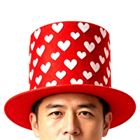 Chapeau haut de forme à imprimé cœurs pour hommes et femmes, chapeau de fête coloré à large bord, chapeau de costume amusant pour événements de carnaval et Halloween