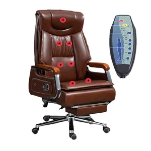 2024 yeni Modern tasarım 7 puan masaj lüks döner yönetici ofis koltuğu footrest ile