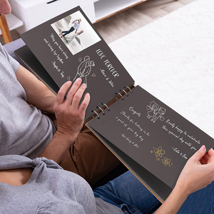 Livre d'or de mariage en bois <span class=keywords><strong>Mr</strong></span> & Mrs, livre de mariage, souvenirs, album de scrapbooking - Product Image 6