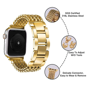 Bracelet de montre SmartWin en acier inoxydable pour femmes Apple Watch Series 10 9 8 7 6 5 Ultra 2 Bracelet de remplacement en métal - Product Image 3