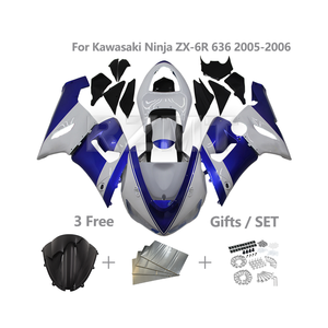 Carénage de moto pour <span class=keywords><strong>Kawasaki</strong></span> <span class=keywords><strong>Ninja</strong></span> ZX-6R 636 2005 <span class=keywords><strong>2006</strong></span> ZX636 <span class=keywords><strong>ZX6R</strong></span> Carénage en plastique injecté ABS Carénages personnalisés K0605 -- 108a - Product Image 1