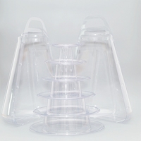 Support de présentoir de tour de macaron en plastique PET PVC à 6 niveaux avec étuis de transport