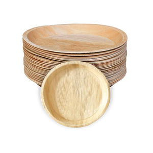 Assiette jetable en feuille d'arec pour le déjeuner, le dîner et tout service alimentaire. - Product Image 1
