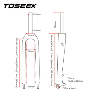 Toseek Đầy Đủ Carbon Xe Đạp Phía Trước Ngã Ba Cứng Nhắc Đĩa Phanh MTB 26 27.5 29 Inch Xe Đạp Leo Núi Xe Đạp Cứng Ngã Ba - Product Image 4