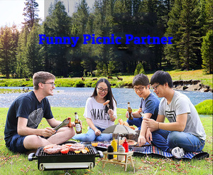 Minibanco <span class=keywords><strong>de</strong></span> madera para exteriores, mesa <span class=keywords><strong>de</strong></span> Picnic, barbacoa, condimentos, <span class=keywords><strong>sal</strong></span>, pimienta, agitador, soporte con paraguas - Product Image 5