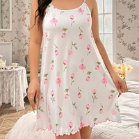 Robe quatre saisons avec bretelles plus engrais pyjama grande taille pour femmes vêtements de maison grande taille
