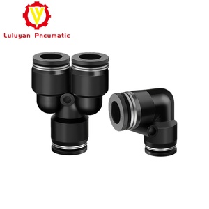 Raccord de tuyauterie pneumatique en plastique pour tube carré, connecteur rapide, coupleur industriel, <span class=keywords><strong>joint</strong></span> noir - Product Image 2