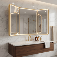 Умное трехстворчатое LED зеркало Kingstin, Bluetooth, антизапотевание, 3 цвета