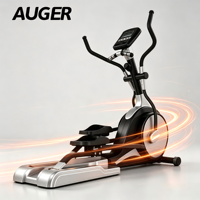 Appareil elliptique commercial AUGER, cross-trainer à double rail avec moniteur de fréquence cardiaque et pédales larges antidérapantes AUGER