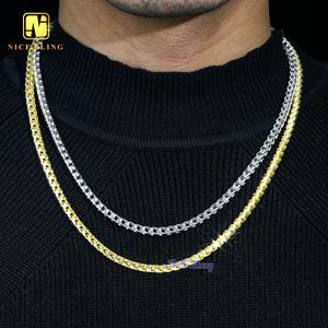 Mode Hiphop Franco Keten Groothandel Sieraden Unisex Zilver 4Mm Charme Kettingen Moissnite Lock Franci Ketting Armband - Product Image 2