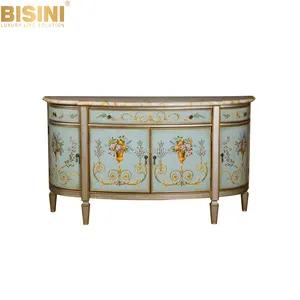 Bisini Luxe Exquisite Antieke Retro Handgeschilderde Decor Consoles, Gebogen Consoles Kast