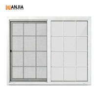 Fenêtre coulissante horizontale résidentielle WANJIA en acier inoxydable avec moustiquaire en PVC