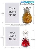 Bouquet de fleurs éternelles 1987, rose ange, fleur préservée faite à la main, dôme en verre, boîte cadeau décorative, longue durée, 3-5 ans
