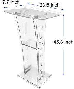 45IN Acrílico Conferencia Púlpito Acrílico Podio Claro Iglesia <span class=keywords><strong>Atril</strong></span> Acrílico Stand up Floor-Standing Podium <span class=keywords><strong>Atril</strong></span> - Product Image 2