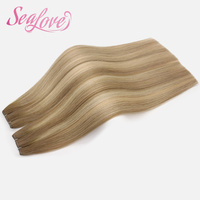 Tissage de cheveux Genius Weft à cuticules entièrement alignées, pointes pleines, cheveux vierges doublement tirés, 100% cheveux humains européens bruts
