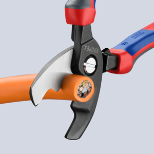 Cisailles à câbles KNIPEX 95 12 200 SB avec double tranchant de coupe et poignées confort, finition bruni, 200 mm - Product Image 4