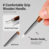 Nouvelle Arrivée 2026 – Pinceau à ongles double face en bois de santal, conception flexible pour la sculpture, idéal pour la peinture 3D d'ongles DIY à domicile