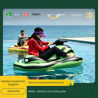Bateau gonflable électrique transfrontalier prêt à l'emploi en PVC, capacité 2 personnes, style yacht, kart aquatique pour enfants, bateau de pêche